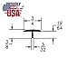 Outwater Industries 25 Foot White 3/4 Inch Center Barb Tee Moulding T Molding Hobbyist Pack, Small Projects, Arcade Machines and Tables