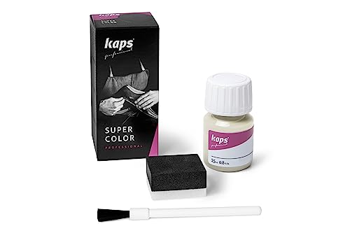 KAPS Super Color – Teinture pour Cuir Naturel – Matières Synthétiques et Textiles – 25 ml – Plusieurs couleurs, Blanc Gris 153