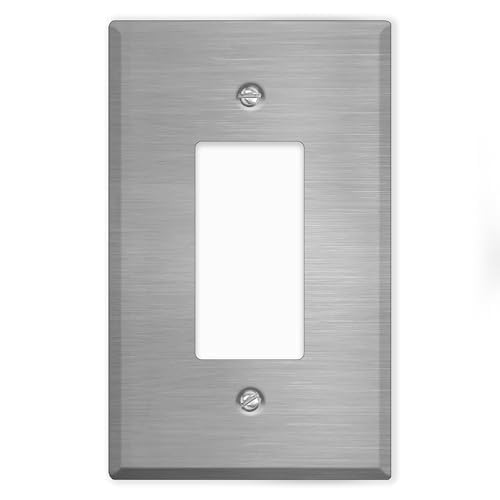 1-Gang Oversized Stainless Steel Rocker Wall Plate, 5.5" x 3.5", Brushed
