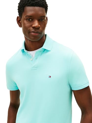 Image of Tommy Hilfiger Men's Short Sleeve Polo Shirts in Regular Fit With Stretch and Organic Pique Cotton