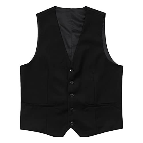 Maiyifu-GJ Mens Formal Business Suit Vest Regular Fit Slim Fit Dress Waistcoat Elegant Solid Color Wedding Prom Tuxedo Vests