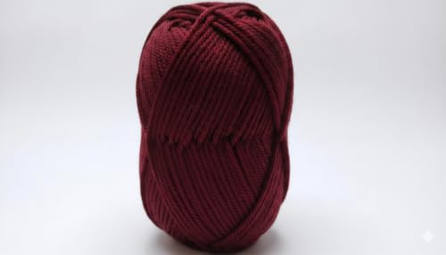 Image of Vardhman Magnus Knitting Yarn 100% Acrylic Bulky 4Ply Yarn (Pack of 1 Ball - 100g) - Knitting & Crochet Yarn for Winter Sweaters, Scarves, Blankets | Hypoallergenic, Hand Wash - Wine