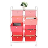 SOLUTION DE RANGEMENT EFFICACE : Notre chariot de rangement comprend dix tiroirs pratiques pour ranger proprement vos documents, collations et articles essentiels, l'étagère supérieure ouverte et polyvalente peut accueillir des articles tels que des pots à crayons, des réveils ou des mini-plantes en pot