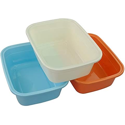 Fosly 3-pack Colored Rectangular Plastic Washing Up Bowls Basin Cover