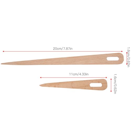 Aiguilles à Tricoter En Bois Naturel Avec Gros Chas - Kit Loisirs Créatifs, Tissage, Tapisserie