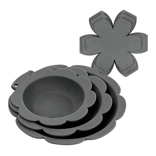3PCS Silicone Pan Protectors(81012) & 3 Felt Pot Separators for Stacking