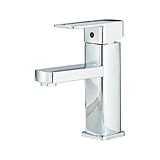 HARNART Wasserhahn Bad Waschtischarmatur,Warm und Kaltwasserhahn Badezimmer Mischbatterie,Wassersparender Mischbatterie für Waschbecken,Auslauf Höhe 9 cm,Chrom