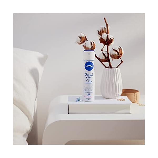 NIVEA Original Care 0% Deo Spray (150 ml), Deo ohne Aluminium (ACH) für 48h zuverlässigen Deo-Schutz und sanfte Pflege, Deodorant mit Hautpflege-Essenz – Bild 5