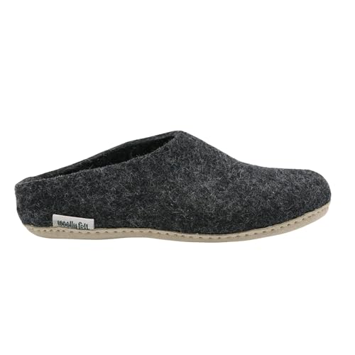 Charcoal Grey Felted Indoor Slippers- Handmade Slippers For Men And Women- Wool Slip Ons- House Slides