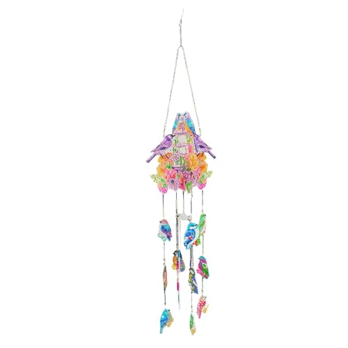 Campanilla de viento atrapasueños, campanillas de viento con diamantes de imitación, adorno colgante de ventana 5D brillante de doble cara, campanillas de viento de sonido armonioso, carillón de