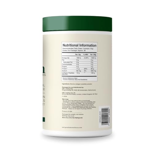 Great Lakes Gelatin, Collagen Hydrolysate, Pasture-Raised Grass-Fed, Non GMO (4 Cans of 16 Ounces)