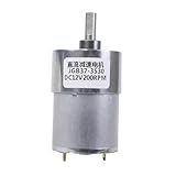 GB37-3530 High Torque Gear Motor 24V 12V DC with Eccentric Shaft Mounting Bracket Motor Holder for Industrial Applications(Style D,319rpm,2)