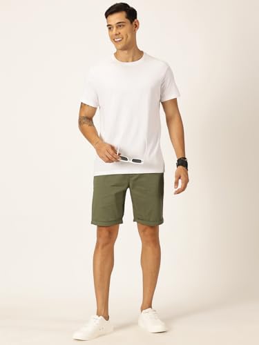 Image of Thomas Scott Men's | Solid | Mid Rise | Light Weight | 100% Cotton | Casual | Chino | Shorts for Men