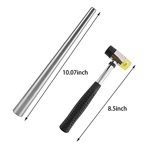Werkweit Ring Sizer Measuring Tool Set, 12 Pcs Include Ring Mandrel, Ring Sizer, Rubber Hammer, Plastic Ring Sizer Gauge, Wood Ring Clamp, Buffing Bars, Polished Agate, Jewelry Cleaning Cloth #TOP7