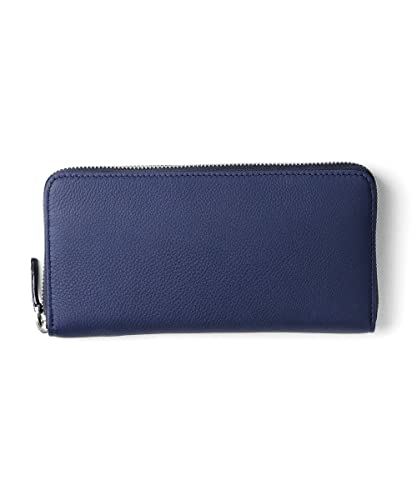 ACCESSORIES, Leather Round Zipped Wallet card slit 19 DUPUY Bubble No.639607, Navy