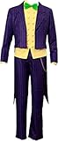 Anime Custom Made Movie Cosplay Arkham Asylum Joker Cosplay Costume Coat Suit for Adults Any Size (Male XL)