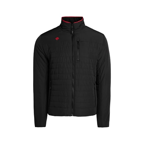 Izas Brighton Veste d'hiver pour homme avec isolation en fibre. Manteau léger et chaud avec fermeture éclair et poches. Doudoune respirante pour temps froid. Couleur : noir