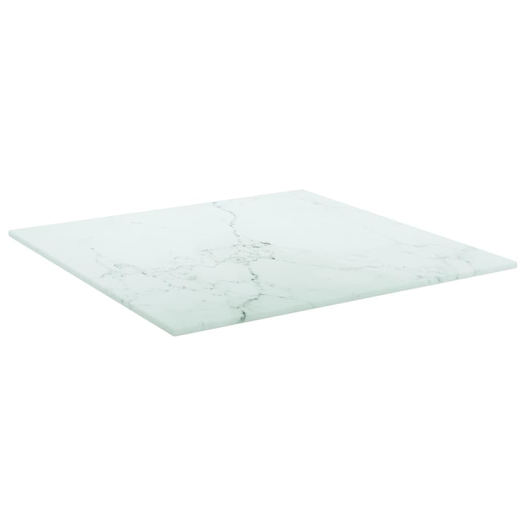 Mesa (40 x 40 cm, 6 mm, cristal templado, diseño de mármol, bandeja de repuesto, mesa de café, mesa de comedor, oficina, cocina