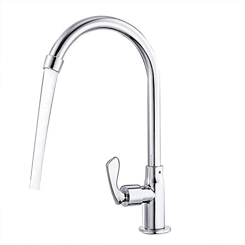 Grifo de arco alto cromado con giro 360° para cocinas prácticas y modernas