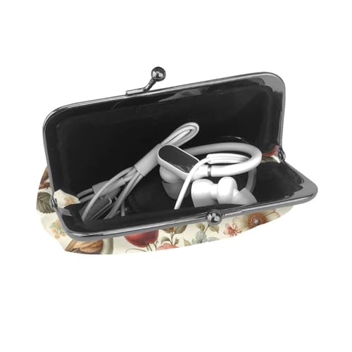 Pu Leather Buckle Coin Purse Birds-Flowers-Fruit Girls Kiss-Lock Change Purse Wallets4