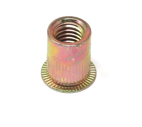 iexcell 25 Pcs 3/8-16 UNC Threads Carbon Steel Flat Head Rivet Nuts Threaded Insert Nuts Nutserts