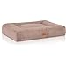 Knuffelwuff orthopädisches Hundebett aus kuscheligem Velours mit Handwebcharakter Sofia 100 x 80cm Beige - Abnehmbarer Bezug - waschbar - für große, mittelgroße und kleine Hunde