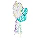 Unicorn Mermaid Pull String Pinata for Girls Party Decorations, Under the Sea Party Supplies, Kids Rainbow Birthday Celebrations, Baby Shower (Small, 16.5x13x3 In)