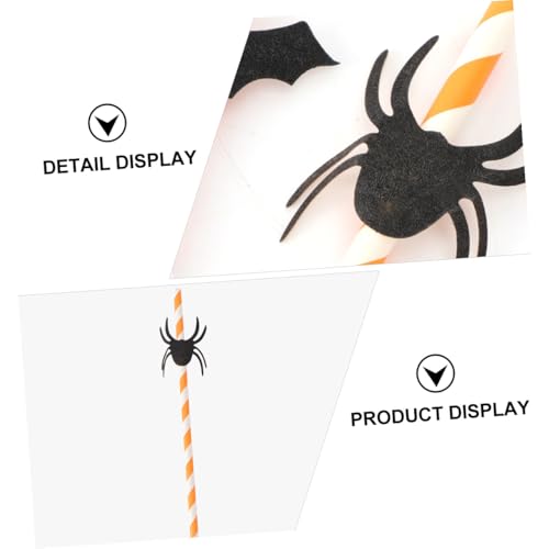 Set de 50 Pitillos de Papel Negro para Fiesta de Halloween miniatura 3