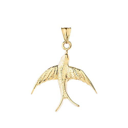 Animal Kingdom Certified 10k Gold Swallow-Tailed Kite Bird Pendant Necklace2