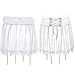 ROSVAJFY Women's Sexy Mesh Lace Mini Skirt with Metal Clips Garter Belt and Panties High Waist Cross Straps Short Dress (White)