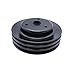 1 PC SHLPDFM Crankshaft Pulley Black Steel SWP Triple-Groove Long Water Pump Pulley Compatible with Small Block Chevy SBC 262 265 267 283 302 305 307 327 350 400