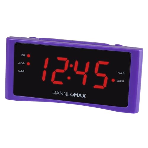 HANNLOMAX HX-151CR Alarm Clock Radio, PLL AM/FM Radio, Dual Alarm, 1.2