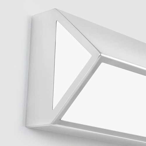 Image of 24-Inch LED Modern Bathroom Vanity Light Fixtures, Chrome Modern Acrylic Bathroom Wall Lighting Fixtures Over Mirror (Cool White 6000K)