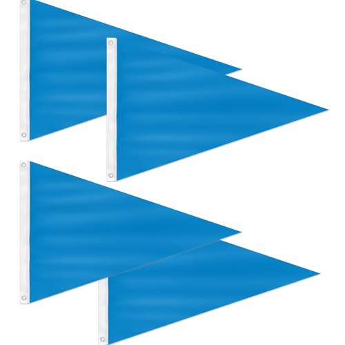 4 Pack Blue Boat Flag 12 x 18inch Blue Triangular Flag 210D Nylon Fabric