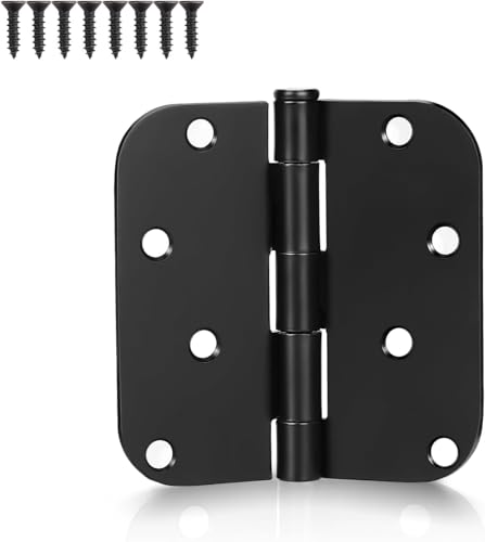 KNOBWELL Door Hinges Exterior, 4 Inch Matte Black Door Hinges, 3 Pack