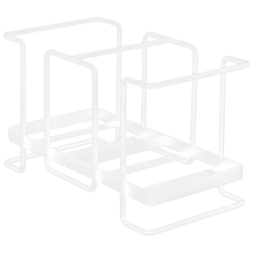 Toyvian Soporte Organizador de Vasos de Papel de Hierro para Countertop Dispensador de Gran Capacidad para Cafeterías y Tiendas de Té Resistente y Versátil Color Blanco