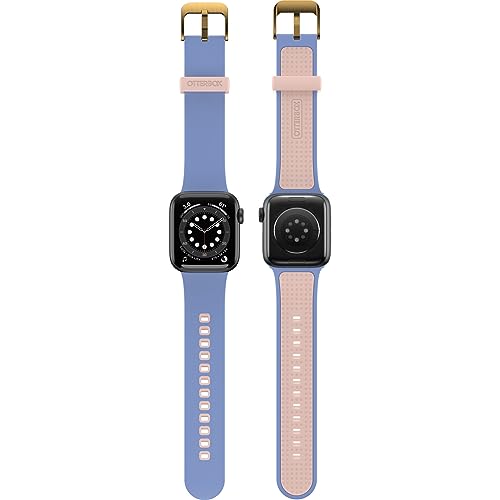 OtterBox All Day Watch Band for Apple Watch 40/41/42mm, Replacement Durable Soft Touch Silicone Strap for Apple Watch Blue/Beige - Image 4