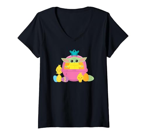 T-shirt col V femme Star Wars The Child : coupe ajustée et imprimé Mandalorian
