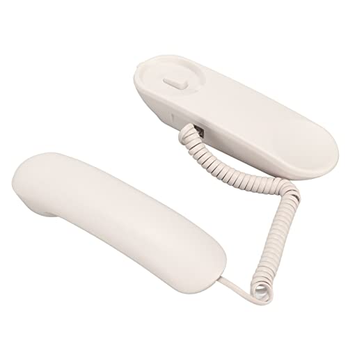 Teléfono fijo con cable para pared, botones grandes blancos miniatura 6
