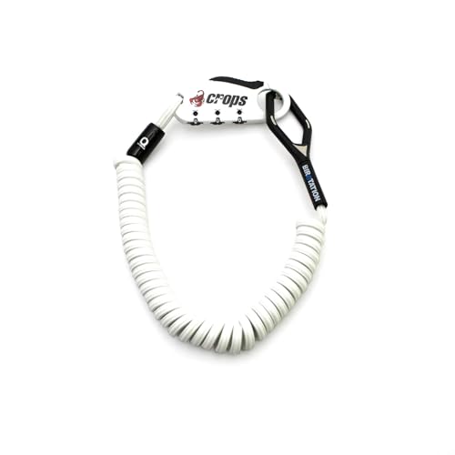 CROPS Bike Lock Cable, Q-BIRO 6ft White, Anti-Theft 3-Digit Resettable Shape Memory Combination Cable Lock with BIROTATION Technology