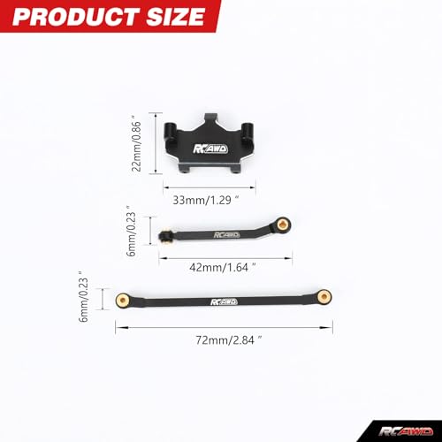 Image of RCAWD Optional Aluminum SOA Conversion Set for CR18P Rock Van CR18P Trail Hunter CR18P Rock Van EVO CR18P EVO Harvest CR18P EVO Trail Hunter Parts Black