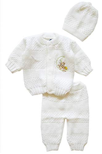 Image of Abelito Newborn Baby Boy's Girl's Unisex Warm Winter 3 Pieces Crochet Set