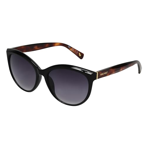 Nine West Women's Rayna Sunglasses CATEYE, Black, 55mm