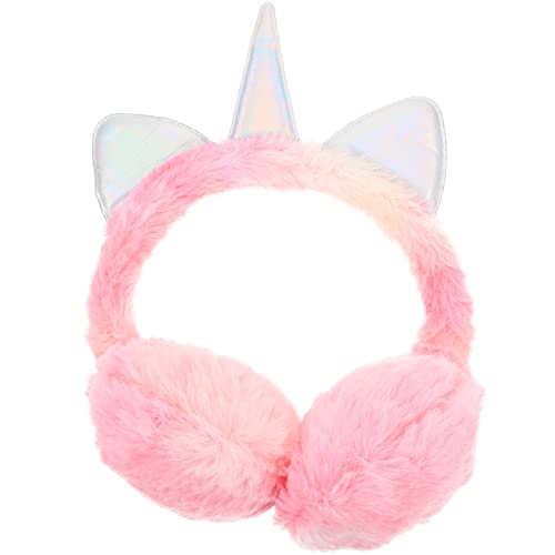 SUPVOX Unicorn Earmuffs Soft Plush Earmuffs Winter Earmuff Ear Covers for Winter Fluffy Ear Warmers Soft Earmuffs Ear Protection Cover Ear Muffs for Cold Child Toddler