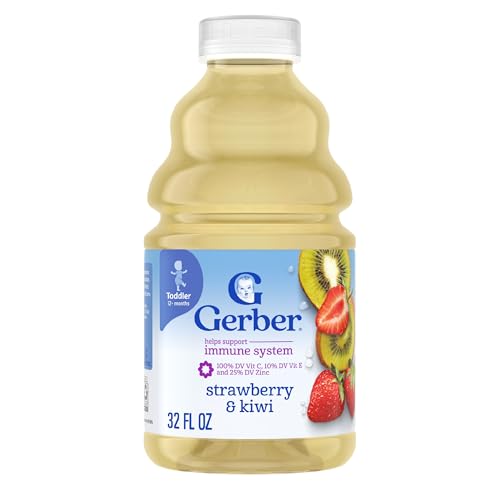 Gerber Toddler Juice, Strawberry & Kiwi, Water and Fruit Juice Blend, Toddler Drink, 6PK