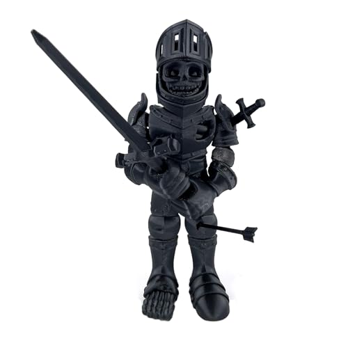 3D Printed Skeleton Knight with Face Shield, Rainbow, Black