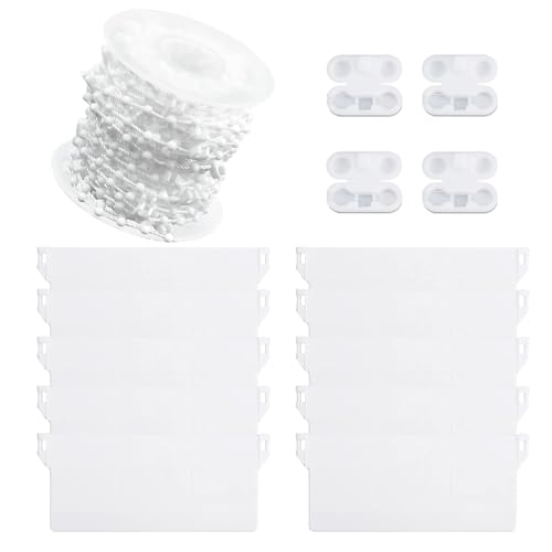 Lamellenvorhang Ersatzteile, 10 Stück Lamellenvorhang Beschwerungsplatten mit 10m Vertikal Rollokette Endloskette und 4 Kettenverbinder für Home Büro Vorhang Fenster Zubehör