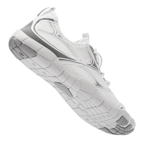 Image of UBFEN Water Shoes for Men Women Quick Dry Swim Aqua Socks | Lightweight Barefoot-style Fit, Rubber Sole, Hiking, Fishing, Kayaking, Beach, Pool, Boating, Diving And Water-to-land Wear