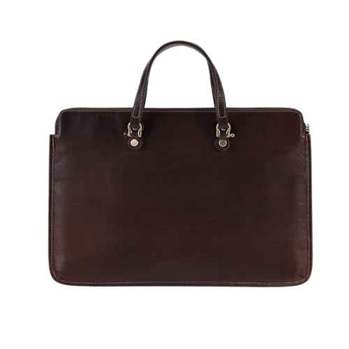 Men's Business Retro Briefcase Commuter Leather Handbag Man Cowhide Thin Custom Notes Computer Bag Man's Bag