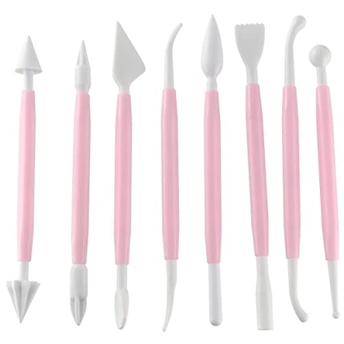 Fackelmann 41132 Modellier-Werkzeug-Set 8-tlg. Candy, Patisserie, Pink